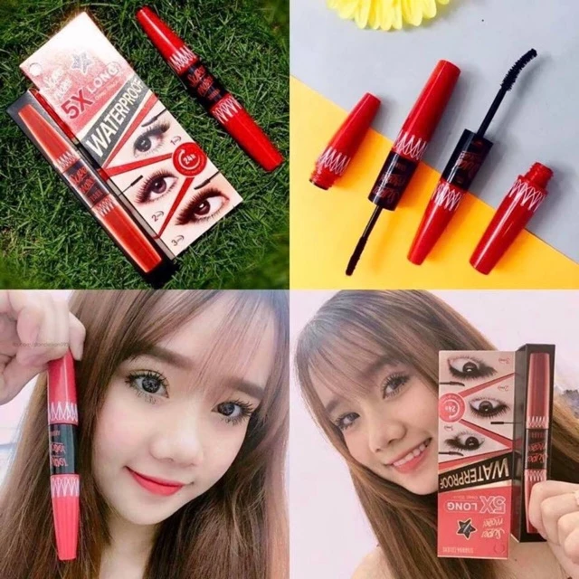 Chuốt Mi 2 Đầu Nối Dài và Dày Mascara Sivanna Super Model 5X Long Thái Lan