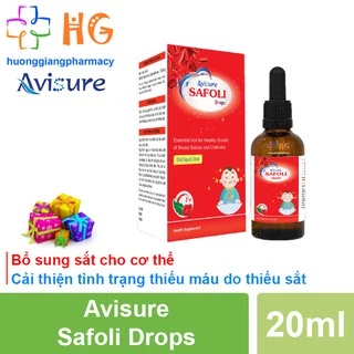 Siro Avisure Safoli Drops - Sắt hữu cơ cho bé, bổ sung sắt, hỗ trợ giảm tình trạng thiếu máu, giảm mệt mỏi ở trẻ