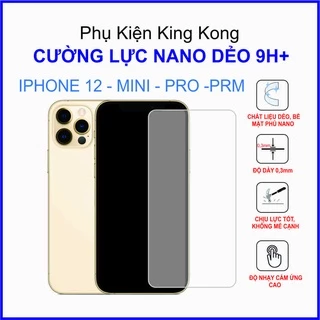 Cường lực iPhone 12 Mini, 12, 12 Pro, 12 Pro Max Cường lực Nano Dẻo 9H+