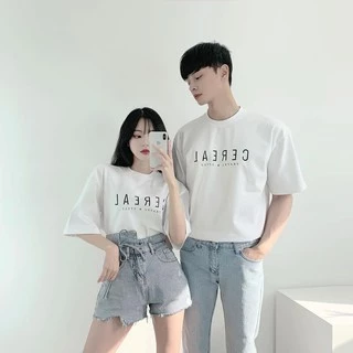 Áo thun Oversize CEREAL, dáng form rộng, chất vải thun cotton 100%, co dãn không xù ( V57)