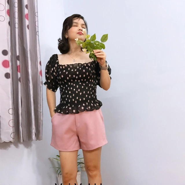 Bộ Thun Chỉ nhún tay, bèo áo Carnation Shop