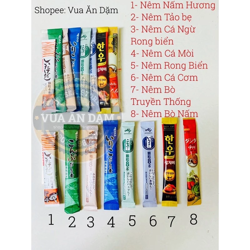 Set 7 ống hạt nêm 7 vị Nhật cho bé