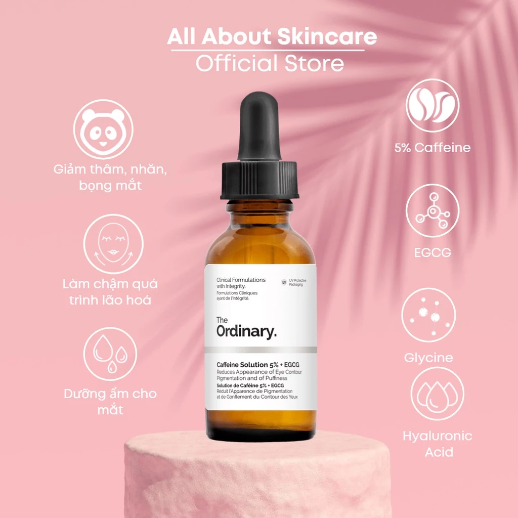 [Bản Mỹ] Serum giảm quầng thâm và bọng mắt The Ordinary Caffein Solution 5% + EGCG 30ml