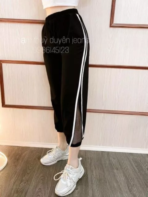 Quần baggy đũi lưới viền sọc 2 bên