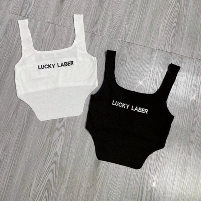 Áo kiểu yếm hai dây Lucky Laber thun gân co giãn QT-LP // Thiên Yết