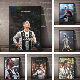 Tranh Vải Canvas Treo Tường Trang Trí Hình Cầu Thủ Bóng Đá Cristiano Ronaldo