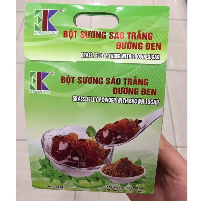 Bột sương sáo trắng đường đen 3K gói 100g