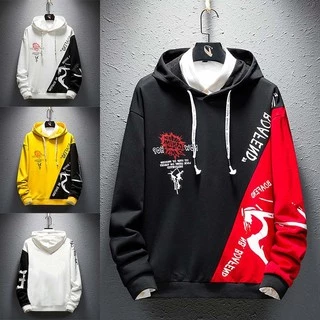 Áo Khoác Hoodies Nỉ Nam ROAFEND Mũ Trùm Đầu Phối Hai Màu Cá Tính Thời Trang Đường Phố Phong Cách AO TOP NAM 90000129