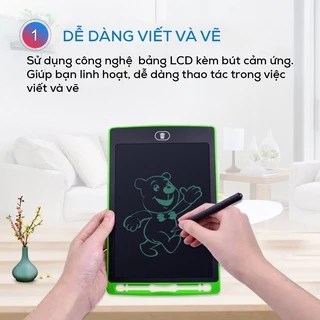 Bảng Viết Bảng Vẽ Điện Tử LCD Thông Minh Tự Động Xóa Cho Bé 8.5 inch