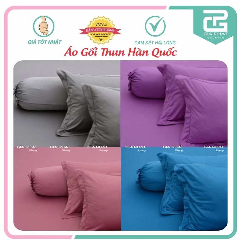 Áo gối / Vỏ gối thun lạnh Hàn Quốc 1 màu cao cấp