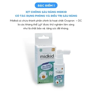 Xịt Chống Sâu Răng Midkid Cho Bé Từ 1 Tuổi Giúp Bảo Vệ Men Răng, Ngừa Mảng Bám, Giảm Hôi Miệng, Viêm Lợi - 30ml