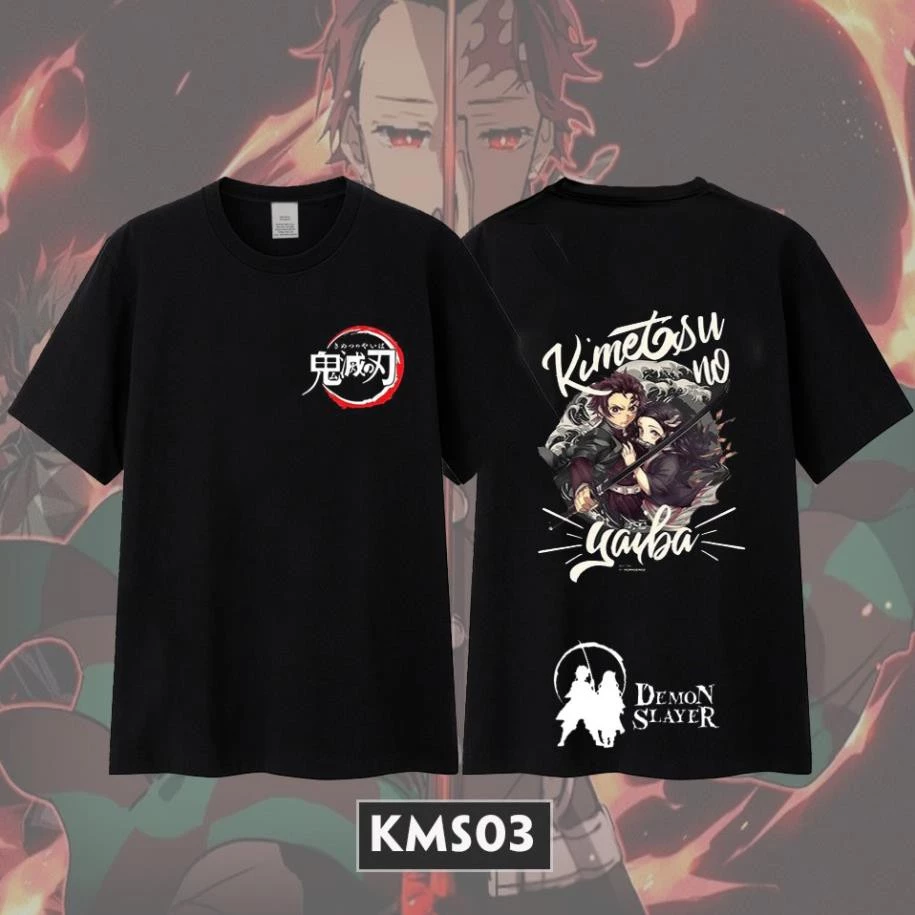 🔥XẢ LỖ🔥 BST Áo thun Kimetsu no Yaiba màu đen cực HOT