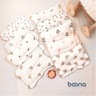 Gối lõm xô Muslin Boona sơ sinh, gối cho bé