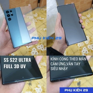 [VÂN TAY NGON - Samsung S20/ S21/ S22 Plus/Ultra] Kính cường lực FULL màn FULL keo UV BULLETPROOF