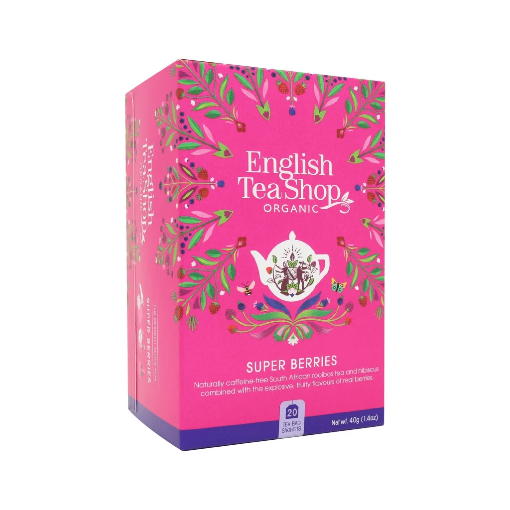 Trà Organic Super berries hiệu English Tea Shop loại 20 gói/hộp 40g