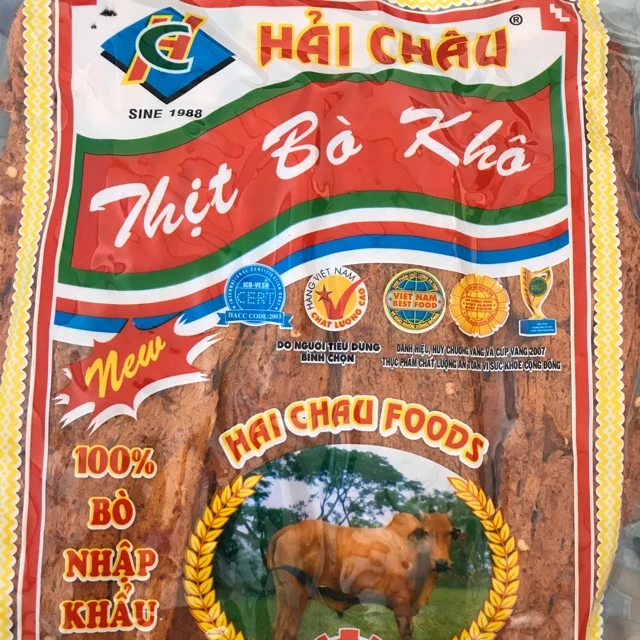 KHÔ BÒ HẢI CHÂU - Khô bò miếng lớn giòn 500g*2 (1kg)