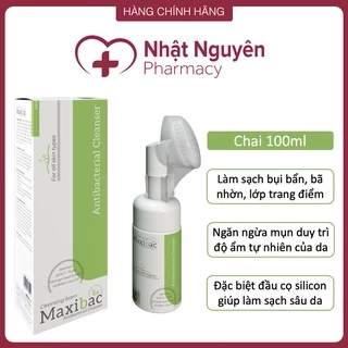 Sữa rửa mặt đầu cọ tạo bọt Maxibac pH5.5 lành tính rửa sạch bụi bẩn, bã nhờn, duy trì độ ẩm, giúp da mịn màng trắng sáng