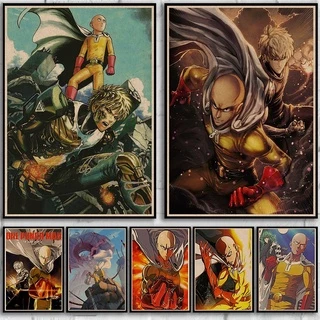 Poster Phim One-Punch Man Phong Cách Retro Nghệ Thuật Chất Lượng Cao Trang Trí Tường Quán Cà Phê MS: 305