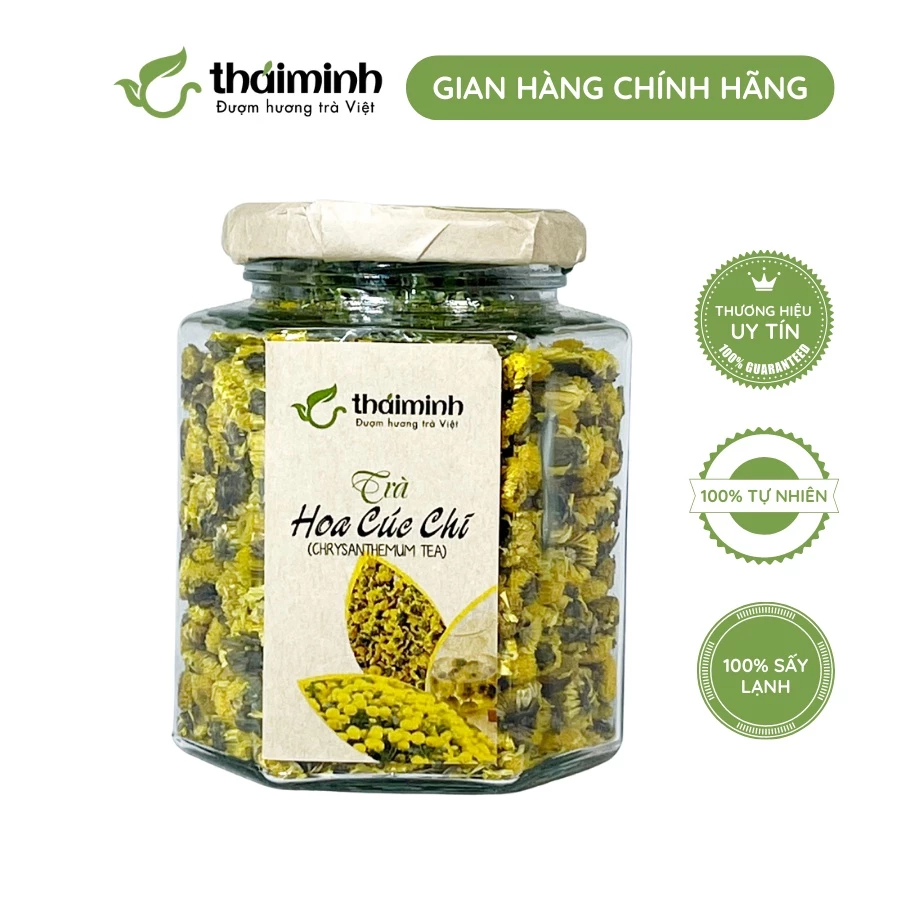 🌿CHÍNH HÃNG Trà Hoa Cúc Chi Sấy Lạnh Nguyên Bông Thái Minh, Hũ Thủy Tinh Cao Cấp 38g 50g an toàn thanh nhiệt tự nhiên