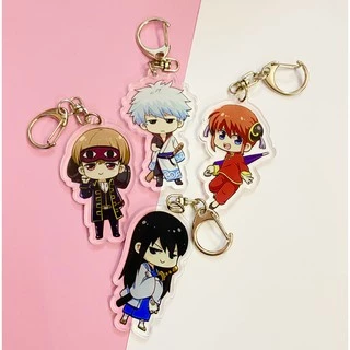 ( Mica trong acrylic ) Móc khóa GINTAMA LINH HỒN BẠC quà tặng xinh xắn dễ thương in hình anime chibi