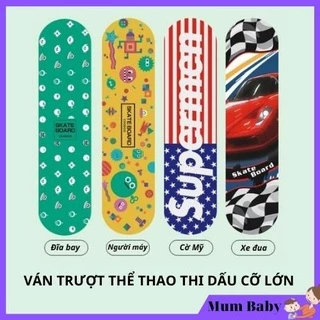 Ván Trượt Thể Thao Thi Đấu Cỡ Lớn 80 cm Bằng Gỗ Cho Trẻ Em và Người Lớn. Ván Trượt Cho Nam, Nữ, Bé Trai, Bé Gái MUMBABY