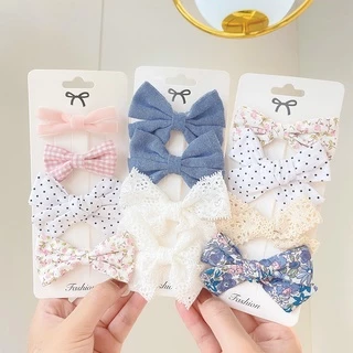 RainBow Bows Set 2 Kẹp Tóc Nơ Dễ Thương Cho Bé Gái