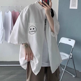 Áo sơ mi tay lỡ Ulzzang nam nữ Kaki unisex form rộng oversize - Sayhey