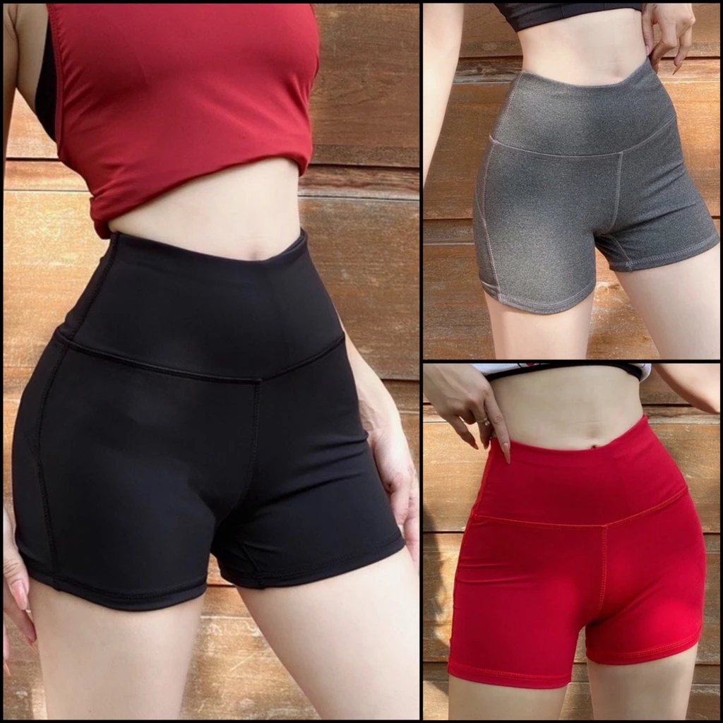 Quần Đùi Tập Gym Yoga Nữ, Quần Shorts Ôm Body QST Lưng Cao Co Giãn Tốt