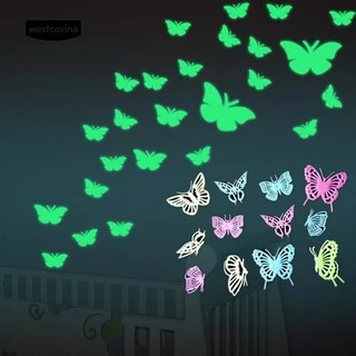 Miếng dán tường hình bươm bướm hiệu ứng dạ quang