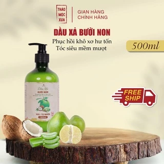 Dầu xả bưởi non  giúp phục hồi khô xơ hư tổn và dưỡng tóc mềm mượt óng ả-Thảo Mộc Xưa 500ml