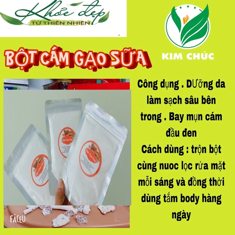 Bột Cám Gạo Sữa Dưỡng Da  Hanmade 100gr