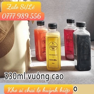 [GIÁ SỈ ] BỘ 250 CHAI NHỰA VUÔNG 330ML MIỆNG NHỎ -ĐỰNG TRÀ SỮA-ĐÃ KÈM NẮP