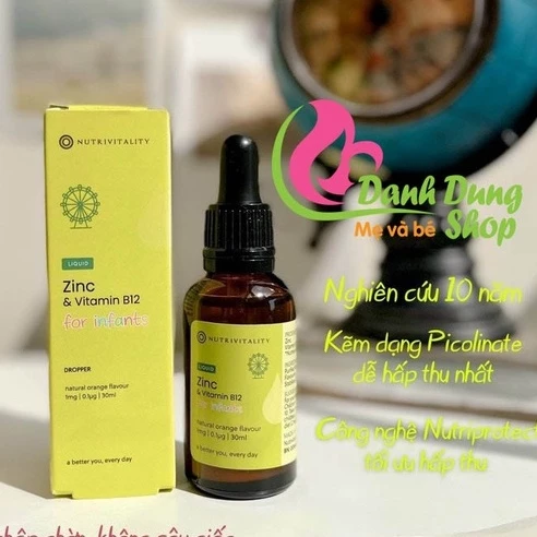 Kẽm giọt Zn + B12 cho bé từ sơ sinh của hãng Nutrivitality