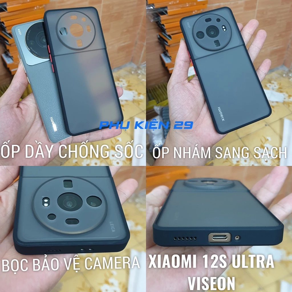 [Xiaomi Mi 11/ 12/ 12S Lite/ Ultra/ Pro] Ốp lưng chống sốc,chống va đập lưng nhám bọc camera Viseon