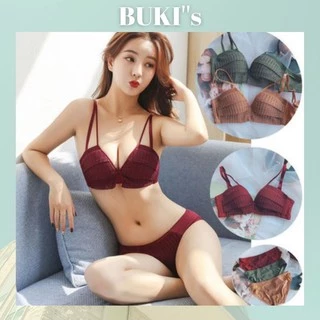 Set đồ lót nữ ❤️FREESHIP❤️ Bộ Đồ Lót Spice Girl Ren Đan - Áo Lót Nâng Ngực Thông Hơi Không Gọng