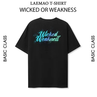 Áo thun LAEMAO chất liệu cotton tay lỡ form oversize WICKED OR WEAKNESS