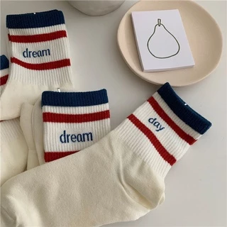 Vớ Thể Thao In Chữ Daydream Vui Nhộn Phong Cách Preppy Dành Cho Học Sinh Nữ