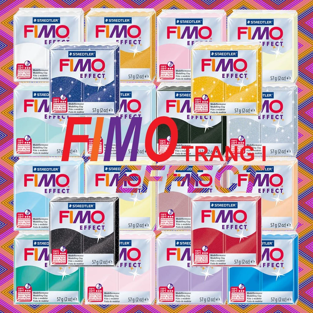 Đất sét nung hiệu ứng Polymer Clay Fimo Effect, Đất nặn hiệu ứng, làm trang sức, đồ handmade(57g)