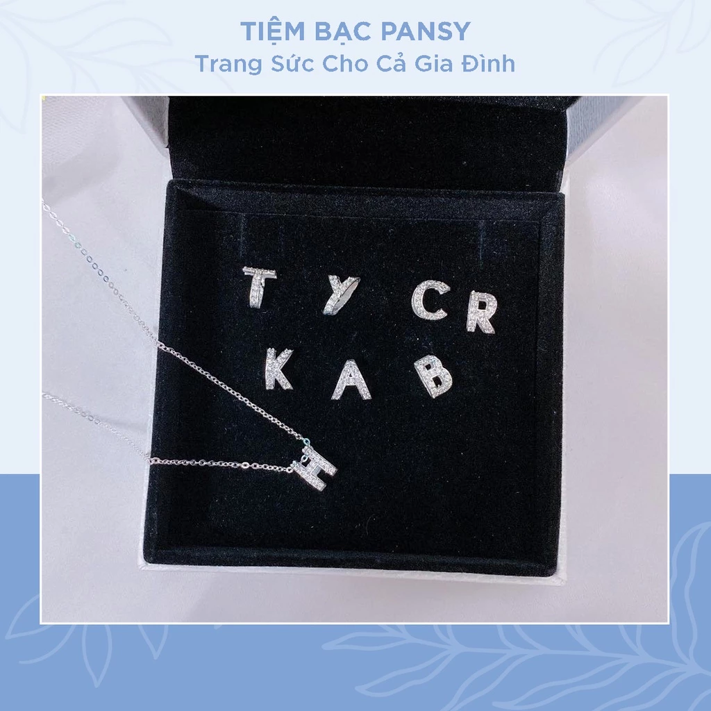 Vòng cổ bạc mặt chữ cái Your Name cá tính- Dây chuyền nữ bạc ta đính đá lấp lánh