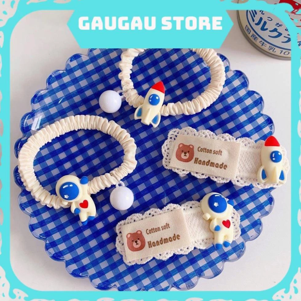 [ Hỏa Tốc ] Dây Cột Tóc Cao Su Hình Phi Hành Gia, Tên Lửa Phong Cách Hàn Quốc Cho Nữ