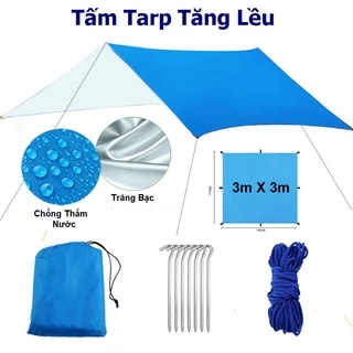 Tăng lều cắm trại du lịch tiện ích, tăng bạt tráng bạc che nắng mưa cho dã ngoại chống tia UV tiện lợi đi chơi