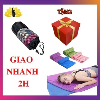 Khăn trải thảm cao su 183x63cm - Khăn trải thảm yoga chất liệu cotton thấm hút mồ hôi