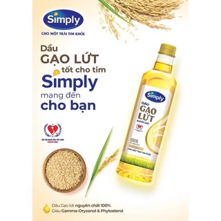 Simply dầu gạo lứt nguyên chất 1lít