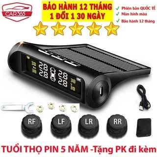 Cảm biến áp suất lốp cao cấp chính hãng CAR365VN - Màn hình LCD hiển thị thông số - Pin năng lương mặt trời - CAR37