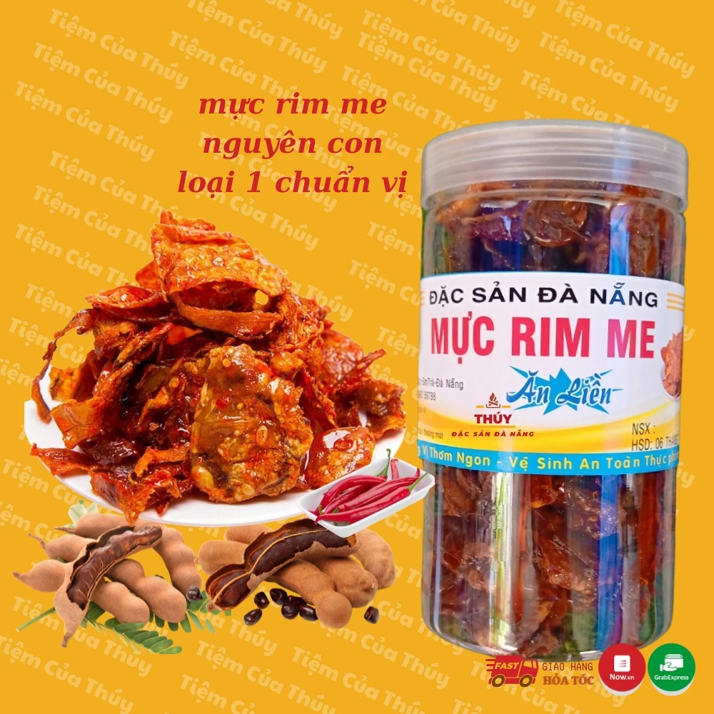 Mực rim me chuẩn vị Đặc Sản Đà Nẵng hũ 500gr mực câu rim me nguyên con thơm ngon đậm vị truyền thống