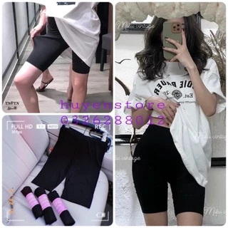 Quần legging ngố (đùi) co dãn mềm mịn chất thun lạnh thái cạp cao cân nặng từ 35kg-65kg