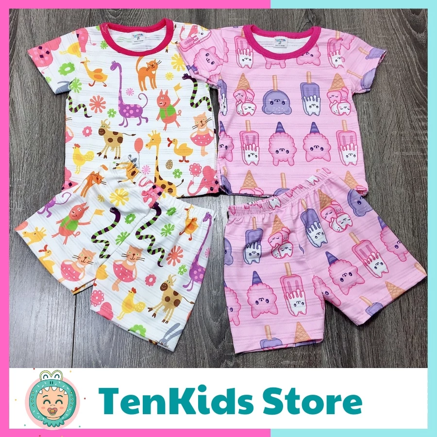 [SIÊU CƯNG] 6-18KG Bộ Tay Ngắn Quần Đùi Họa Tiết Cực Dễ Thương Cho Bé Gái - Chất Thun Cotton Thái Mềm Mịn, Thấm Mồ Hôi