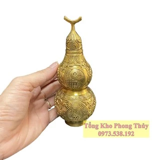 Hồ Lô Hoa Văn đồng vàng ( 14cm - 18cm )