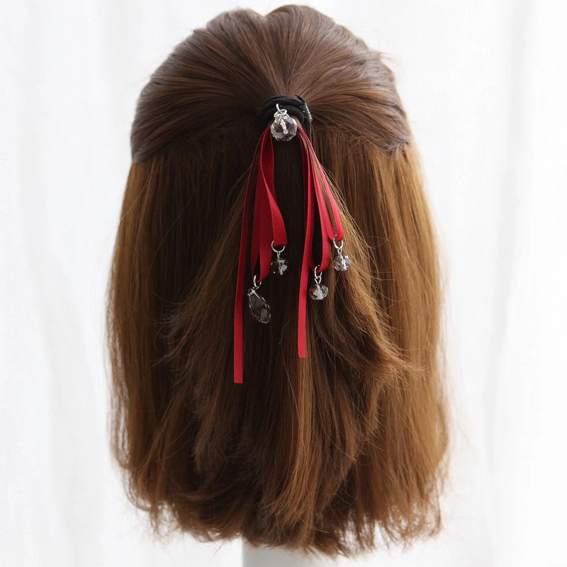 Buộc tóc hạt rơi cột tóc nữ Hàn quốc cổ trang lụa vải ruy băng thời trang xinh xắn dễ thương
