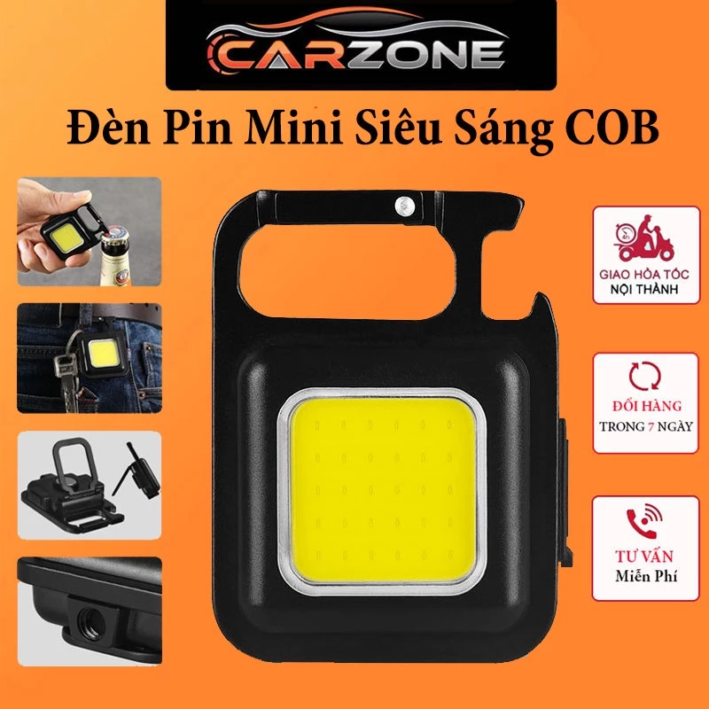 Đèn Pin Mini COB Siêu Sáng - Có Thể Dùng Móc Khoá Và Mở Nắp Chai Bia,Kèm Theo Dây Sạc Tiện Lợi